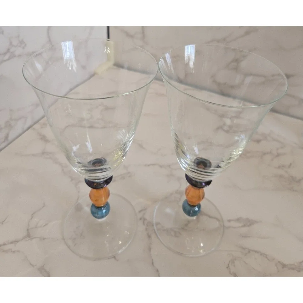 MIKASA‎ CRYSTAL GOBLETS KENSINGTON CLEAR WATER/ICE TEA/ WINE GLASSES 2   (1999)